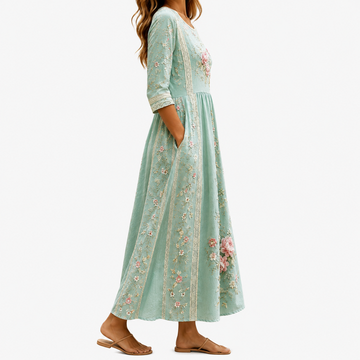 Blush Rose Garden Grace Midi Dress