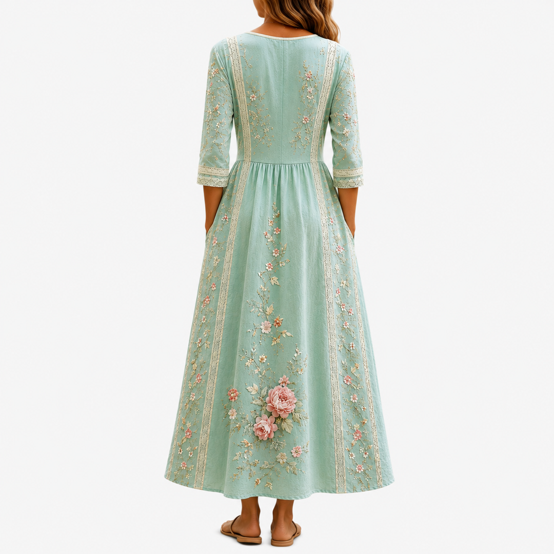 Blush Rose Garden Grace Midi Dress