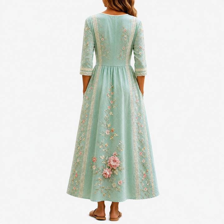 Blush Rose Garden Grace Midi Dress
