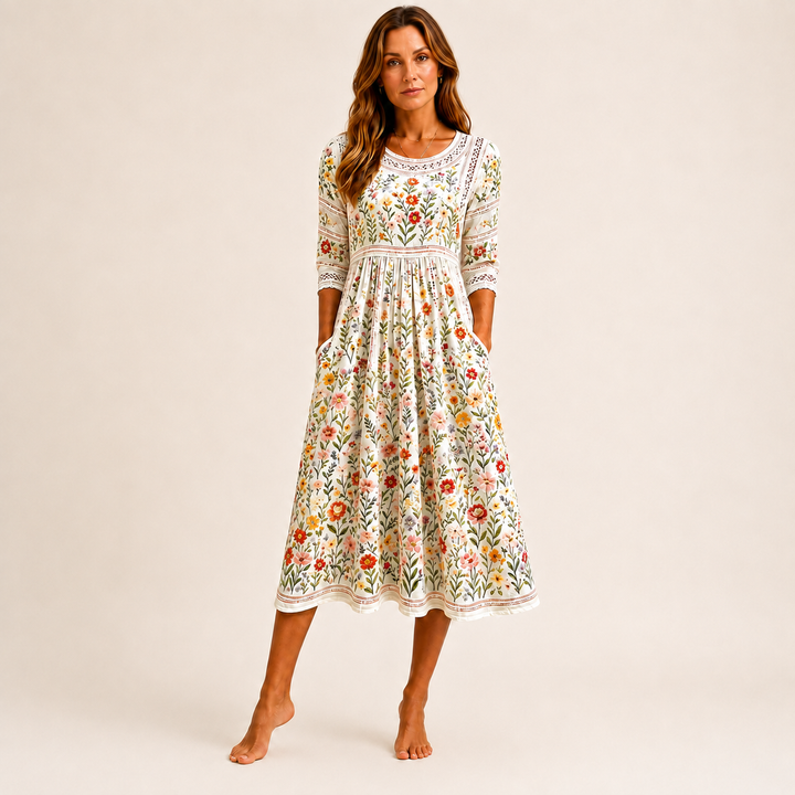 Wildflower Meadow Charm Midi Dress