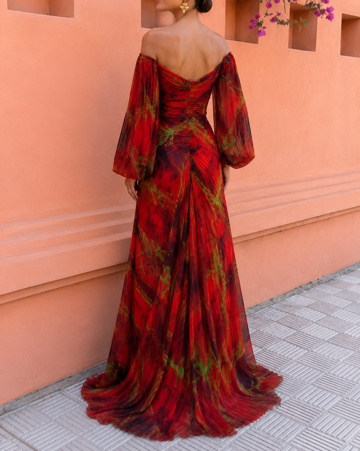 The Carmelia | Floral Off Shoulder Maxi Dress