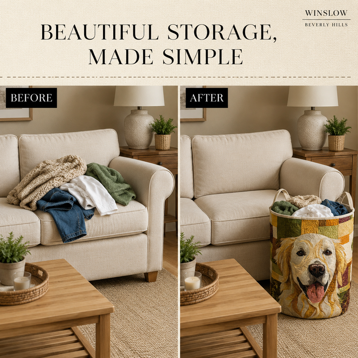 Bee | Quilted Laundry Basket