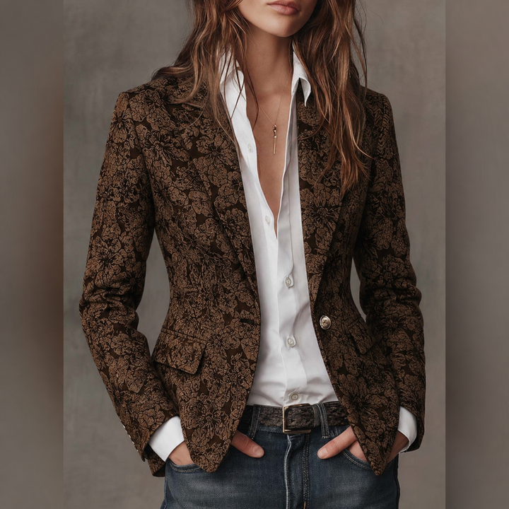Women's Paisley Jacquard Fitted Blazer