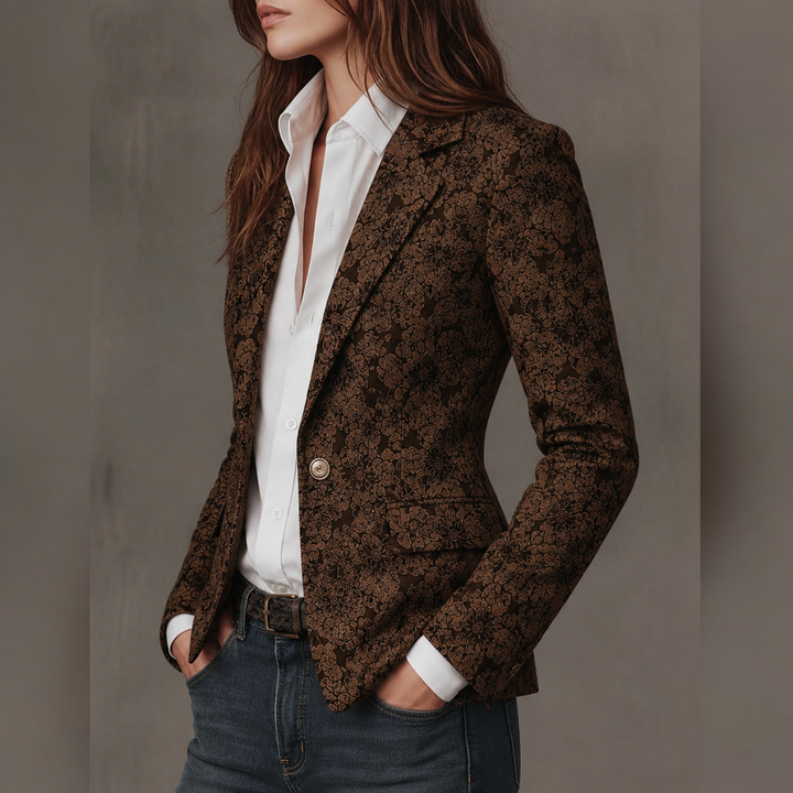 Women's Paisley Jacquard Fitted Blazer