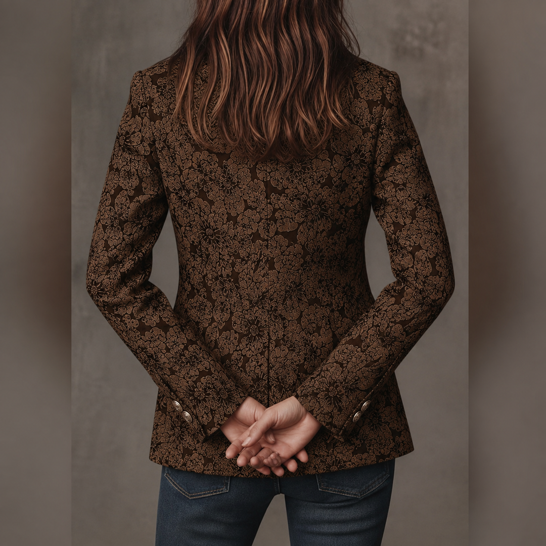 Women's Paisley Jacquard Fitted Blazer