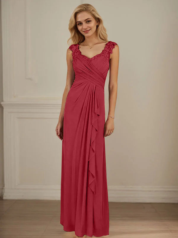 Champagne A-Line Dress with Sweetheart Neckline and Pleated Mesh Design