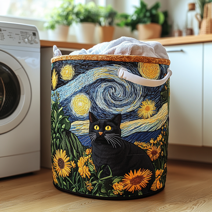 Clever Cat | Quilted Laundry Basket