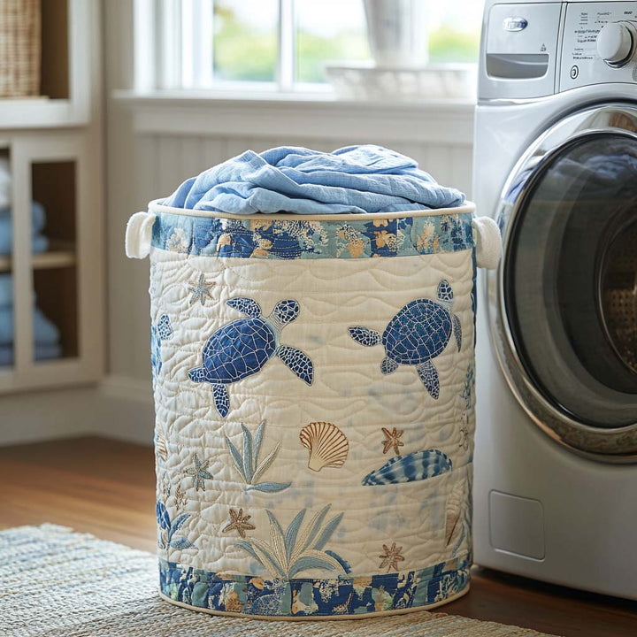 Coastal Calm | Quilted Laundry Basket