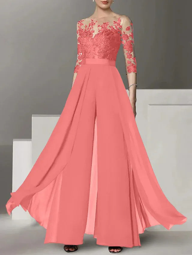 A-Line/Princess Mother of the Bride Dress with Applique Details
