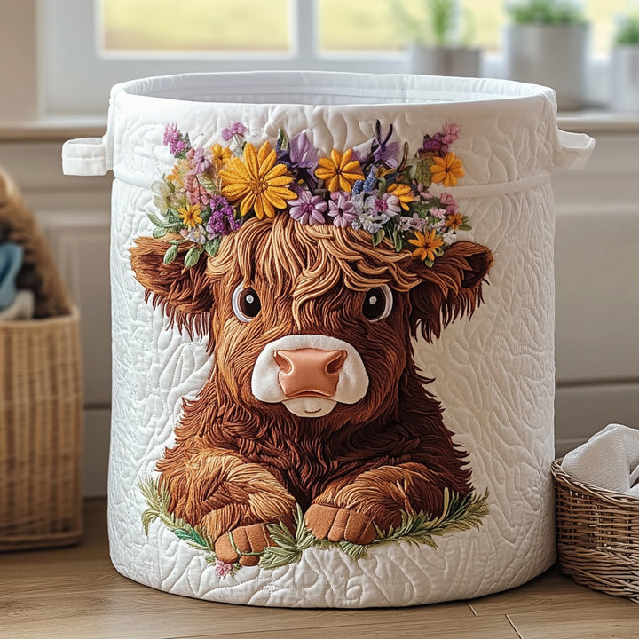 Highland Herd | Quilted Laundry Basket