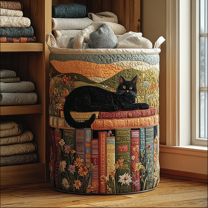 Cozy Cat | Quilted Laundry Basket