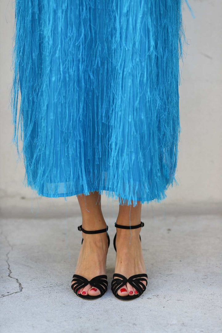 Margarethe | Suede Open-Toe Crossover Strap Sandals