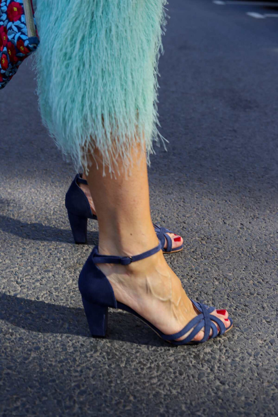 Margarethe | Suede Open-Toe Crossover Strap Sandals