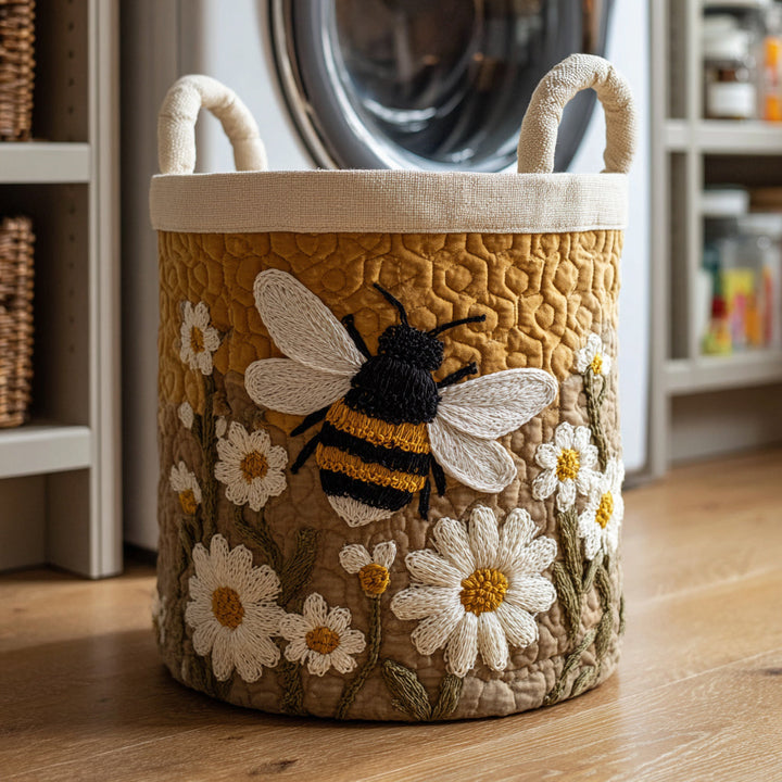 Honey | Daisy Bee Quilted Laundry Hamper