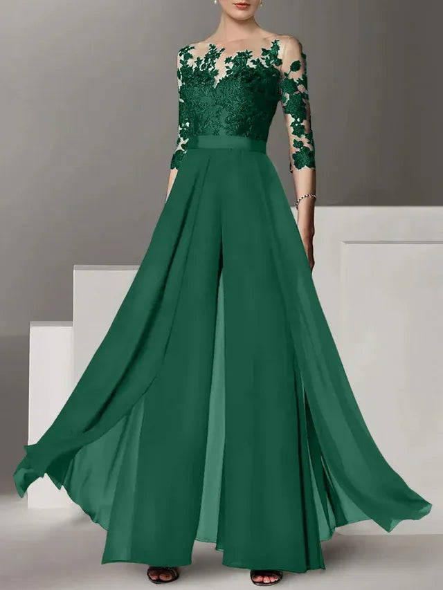 A-Line/Princess Mother of the Bride Dress with Applique Details