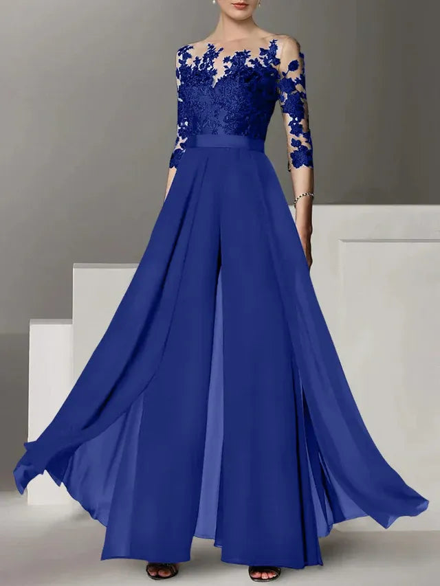A-Line/Princess Mother of the Bride Dress with Applique Details