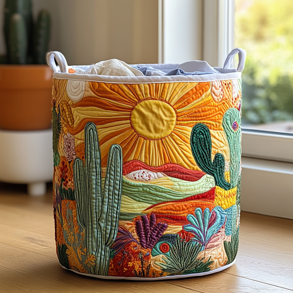 Sunshine | Quilted Laundry Basket