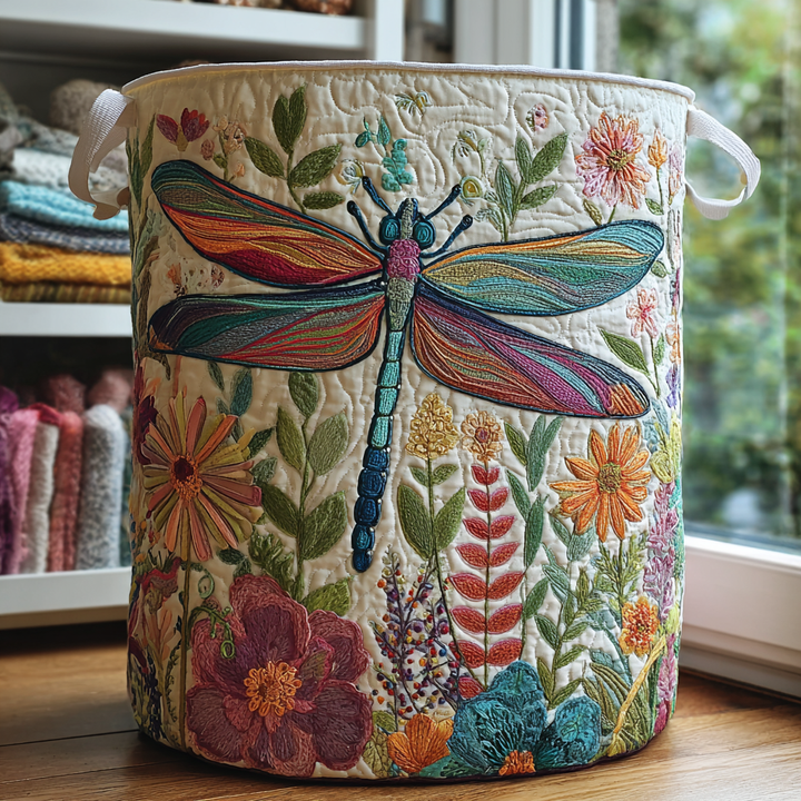 Iris | Dragonfly Garden Quilted Laundry Hamper