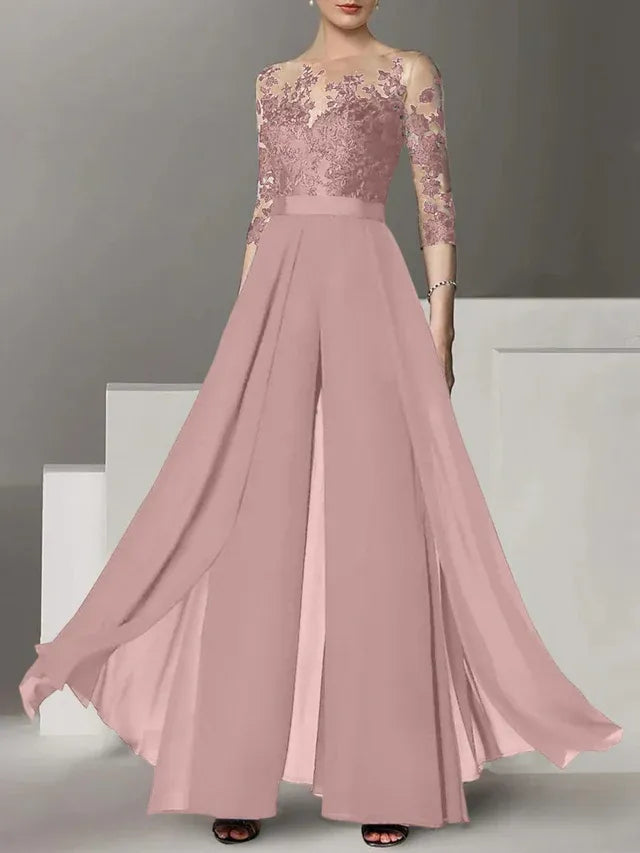 A-Line/Princess Mother of the Bride Dress with Applique Details