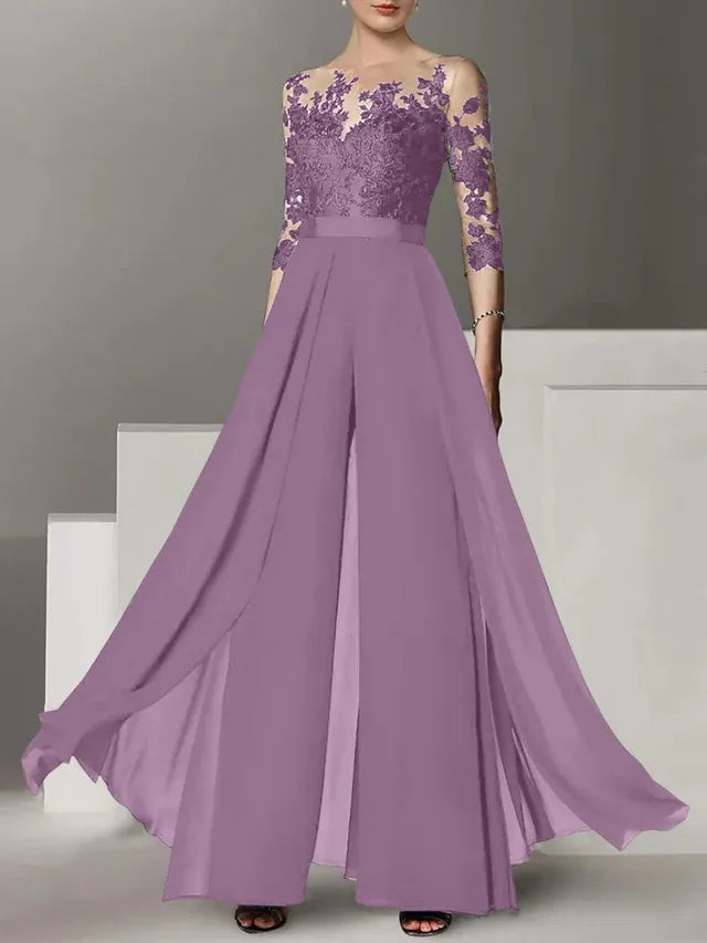 A-Line/Princess Mother of the Bride Dress with Applique Details