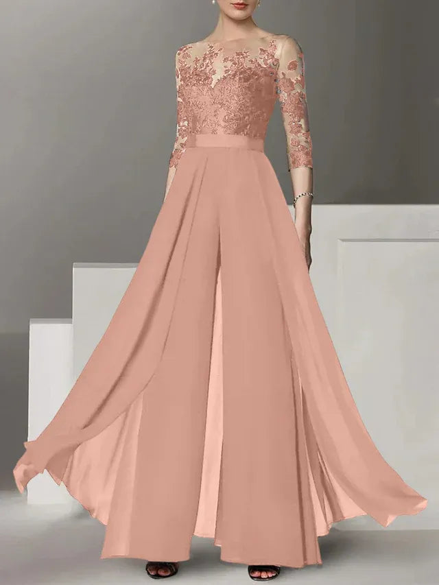 A-Line/Princess Mother of the Bride Dress with Applique Details