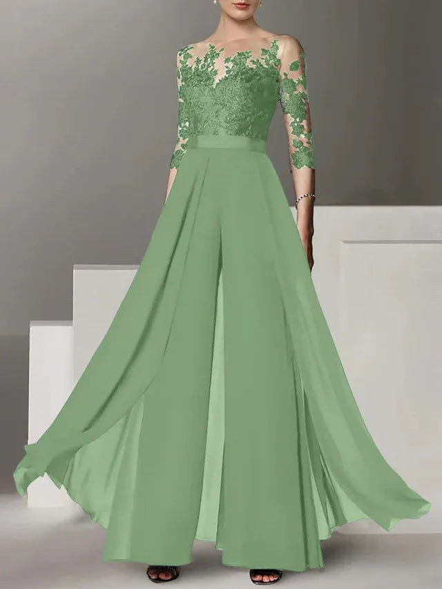 A-Line/Princess Mother of the Bride Dress with Applique Details