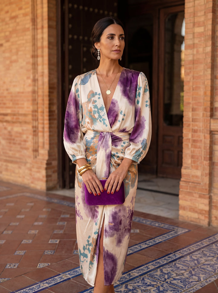 Valerie – Satin V-Neck Dress