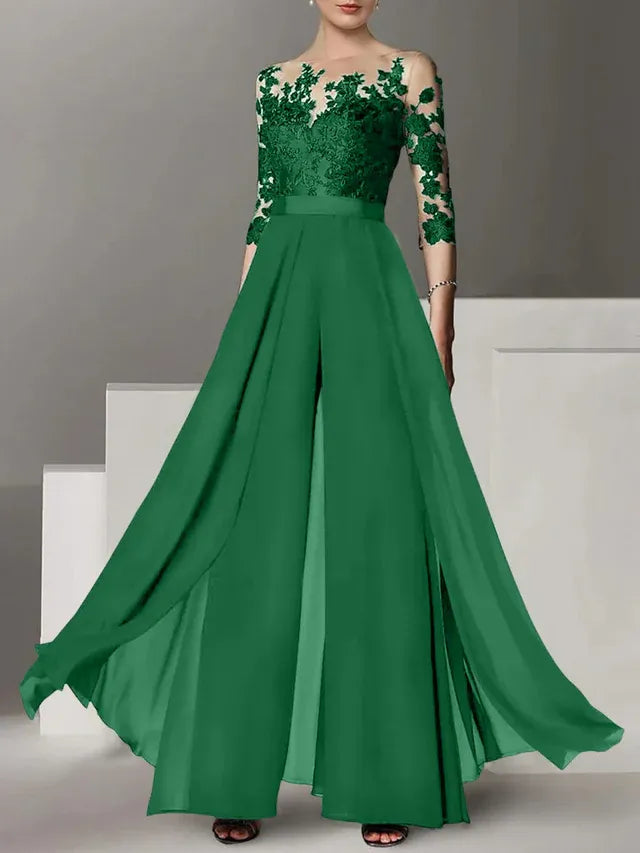 A-Line/Princess Mother of the Bride Dress with Applique Details
