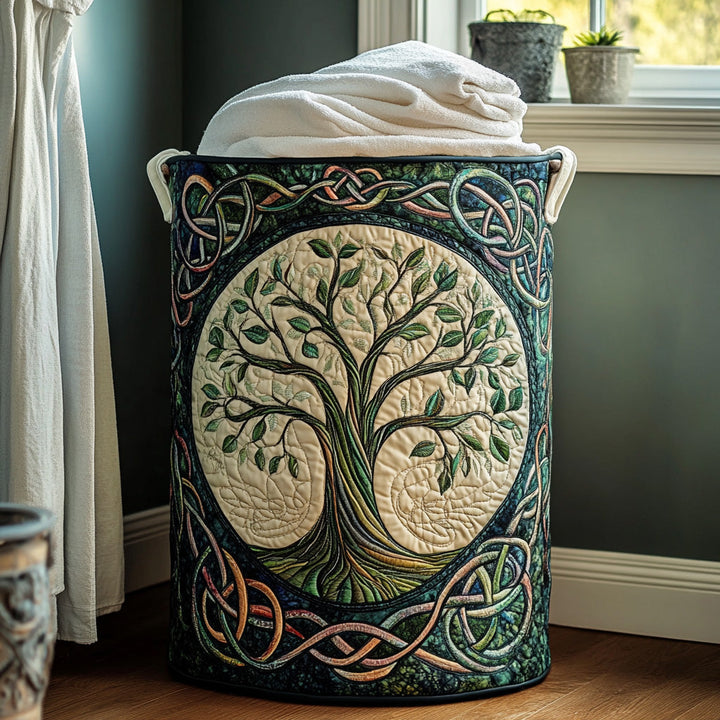Tree of Life | Quilted Laundry Basket