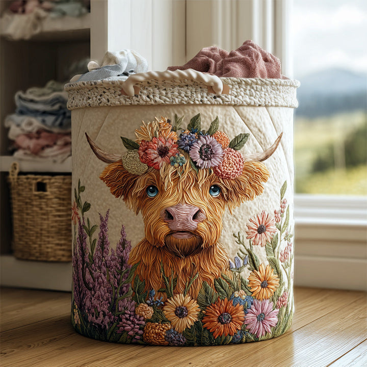 Highland Herd | Quilted Laundry Basket