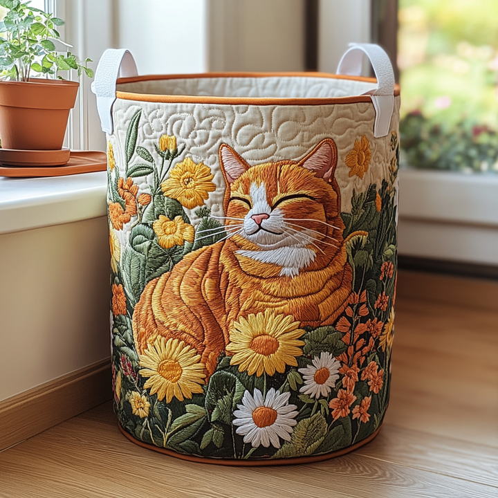 Forest Cat | Quilted Laundry Basket