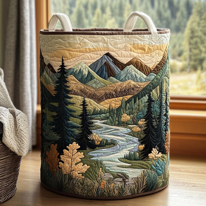 Brook | Forest Stream Quilted Laundry Hamper