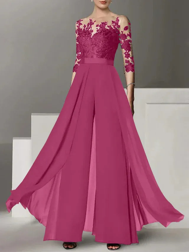 A-Line/Princess Mother of the Bride Dress with Applique Details