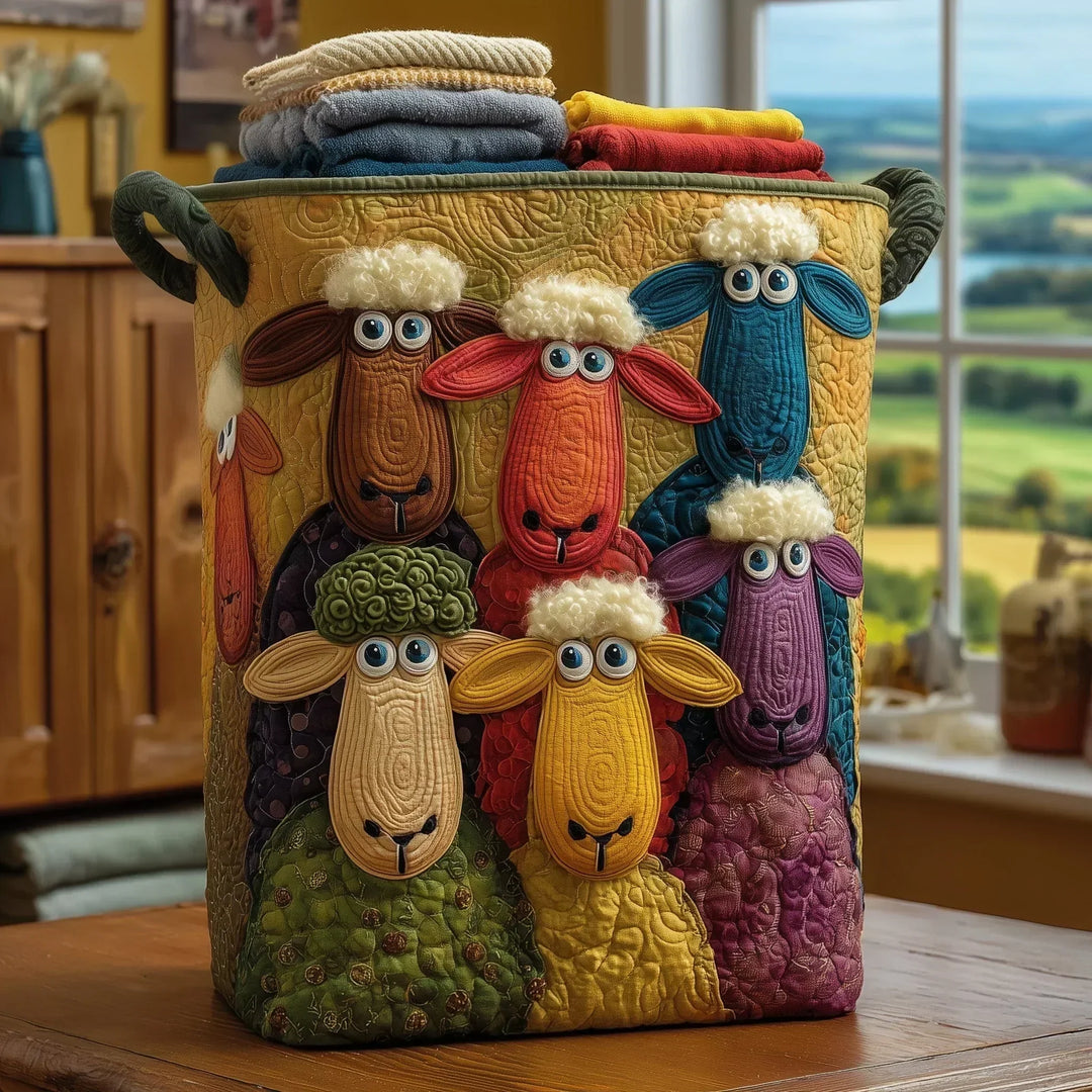 Sheep | Quilted Laundry Basket