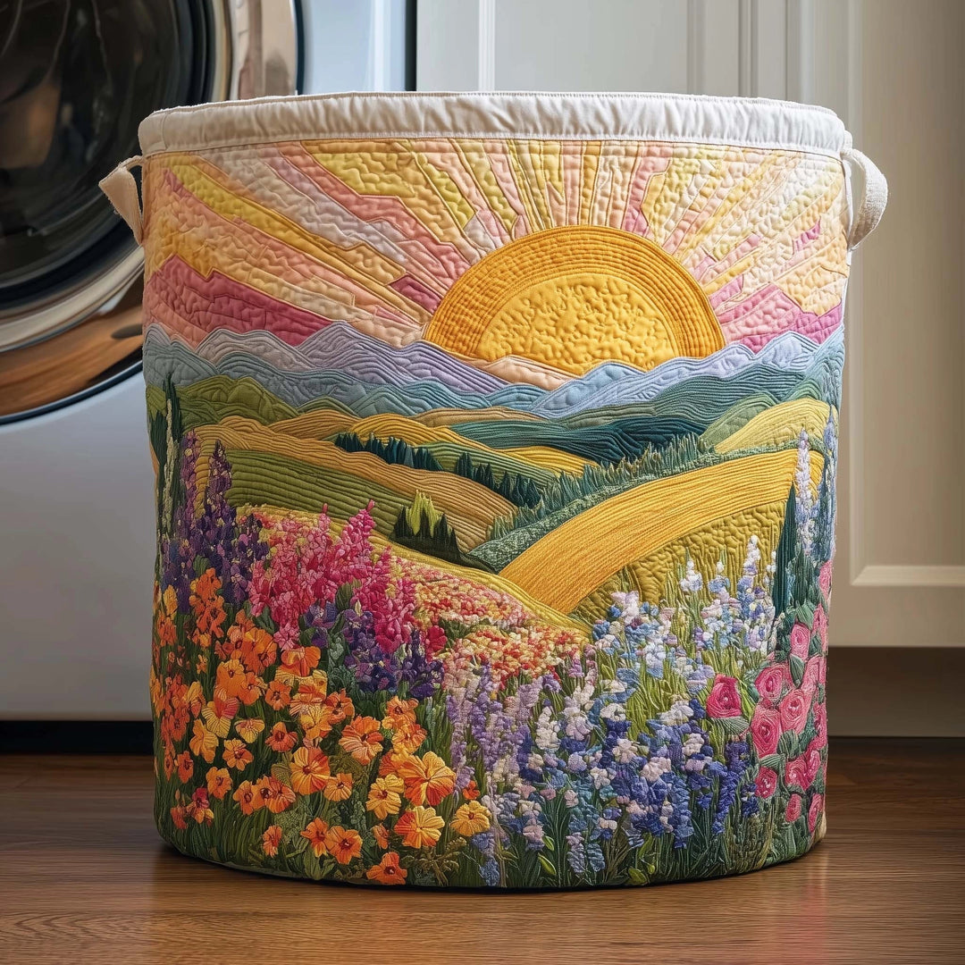 Nature & Sunrise | Quilted Laundry Basket