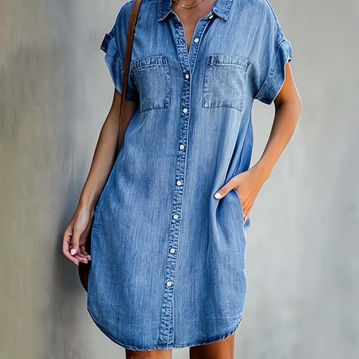 Elenka | Button-Through Denim Dress