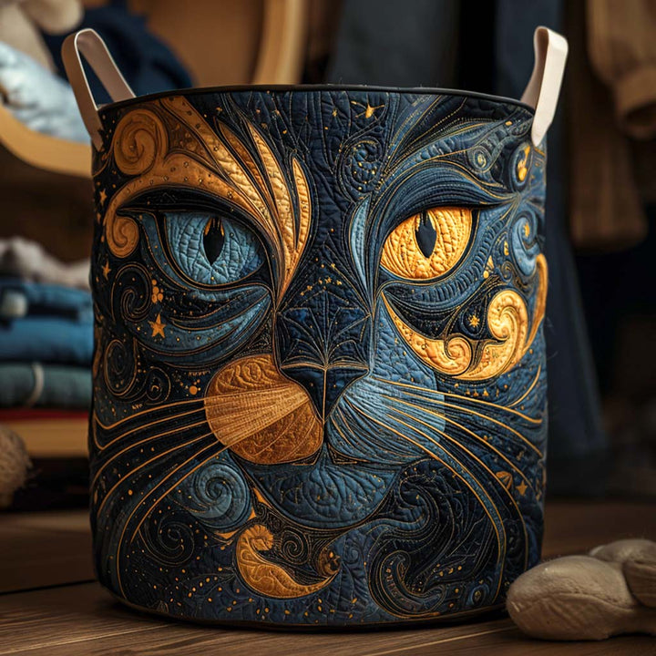Freya | Galaxy Cat Quilted Laundry Hamper