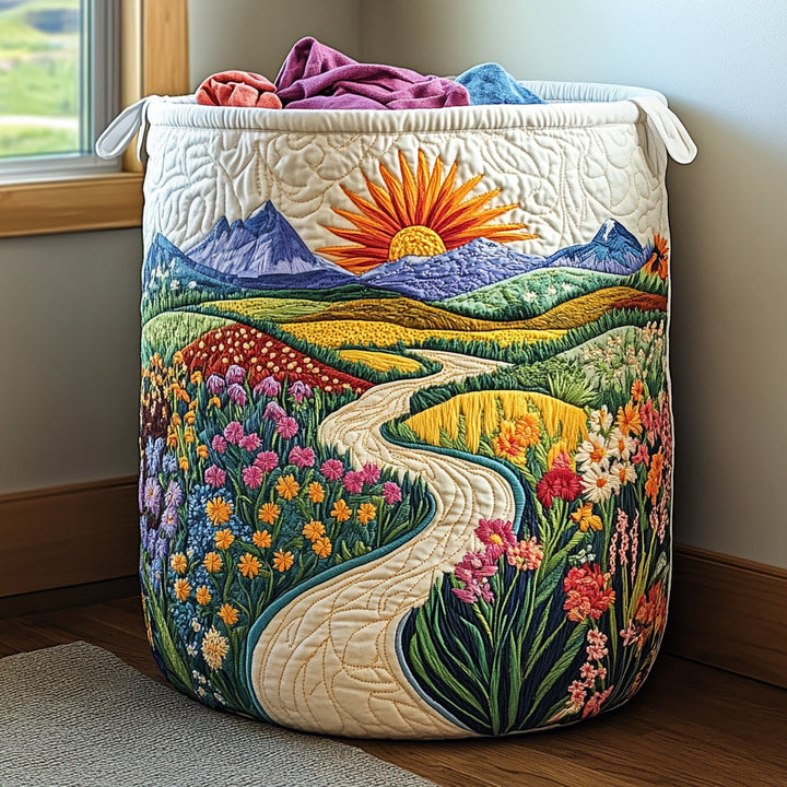 Bright Meadow | Quilted Laundry Basket
