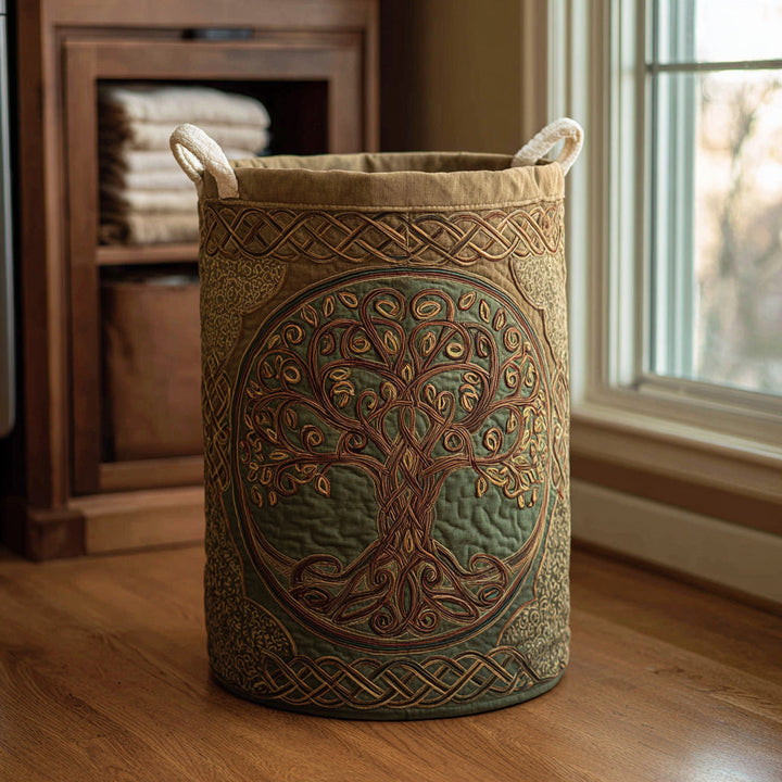 Tree of Life | Quilted Laundry Basket