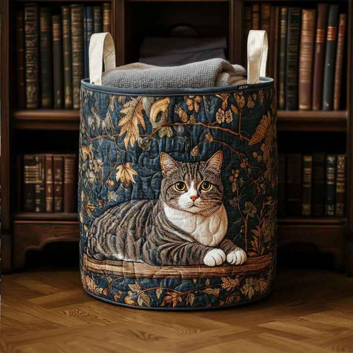 Velvet Paws | Quilted Laundry Basket