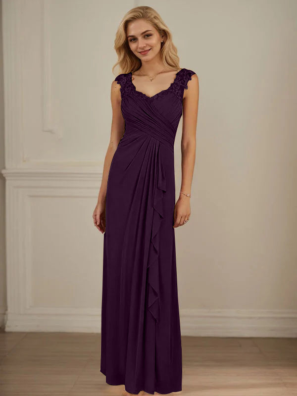 Champagne A-Line Dress with Sweetheart Neckline and Pleated Mesh Design
