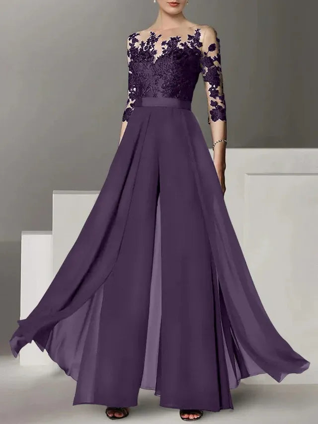 A-Line/Princess Mother of the Bride Dress with Applique Details