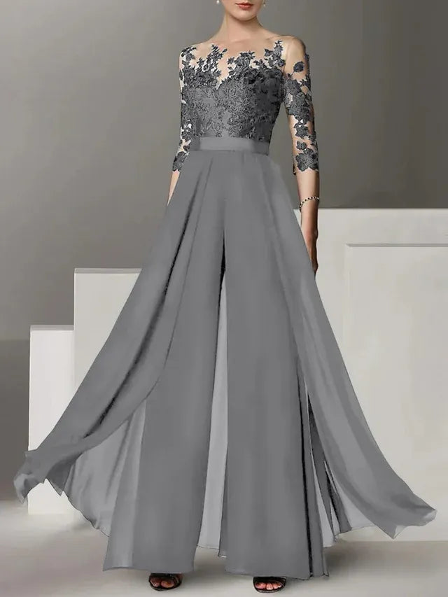 A-Line/Princess Mother of the Bride Dress with Applique Details