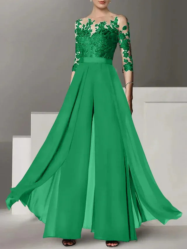 A-Line/Princess Mother of the Bride Dress with Applique Details