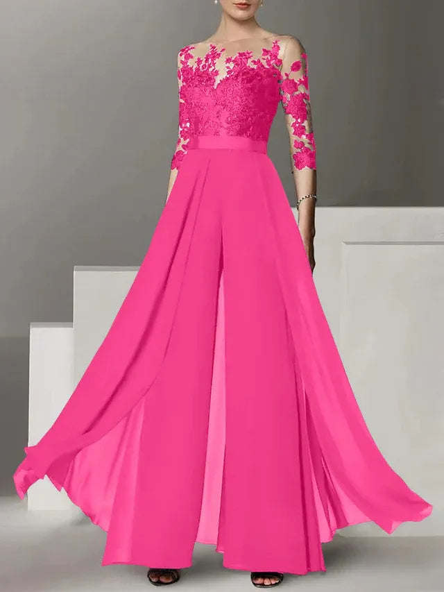 A-Line/Princess Mother of the Bride Dress with Applique Details