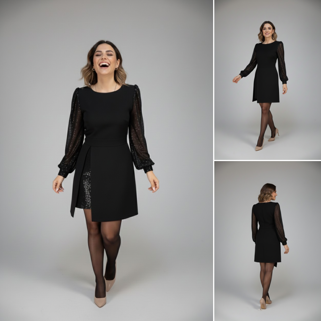 Eleanor | Crystal-Sleeve Dress
