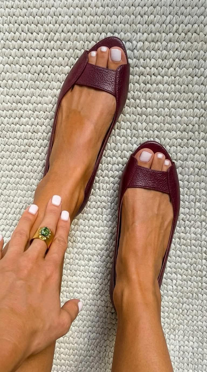 Adelaide | Open-Toe Metallic Chic Flats