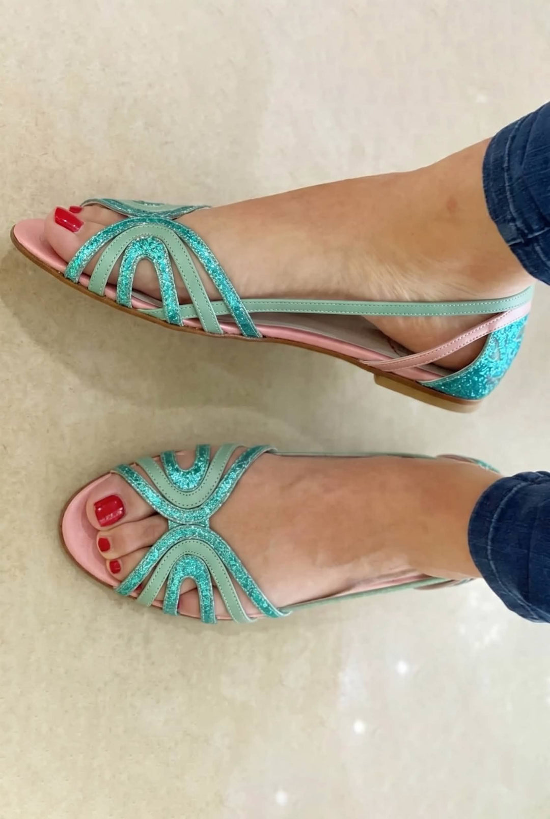 Cordelia | Cut-Out Peep-Toe Glossy Metallic Sandals