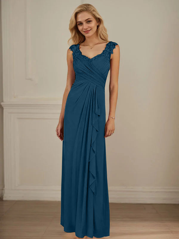 Champagne A-Line Dress with Sweetheart Neckline and Pleated Mesh Design