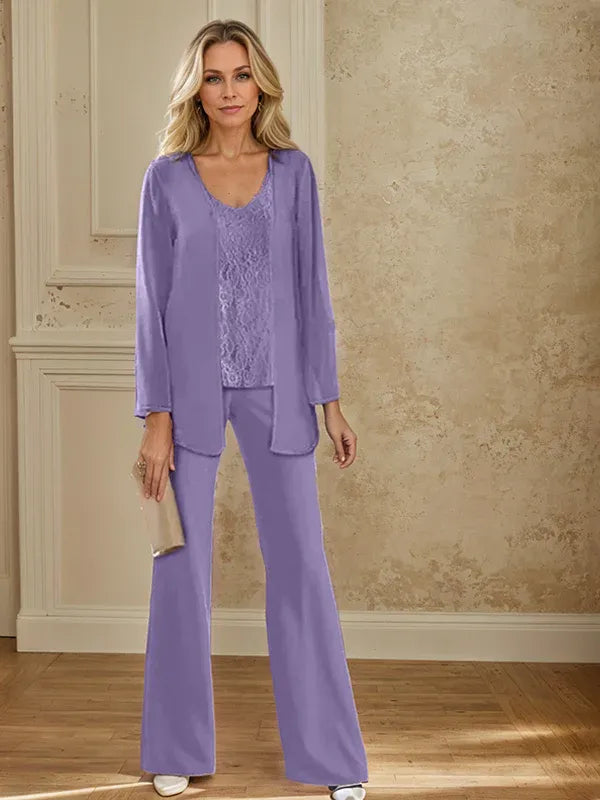 Chiffon Mother of the Bride Pantsuit with Jacket